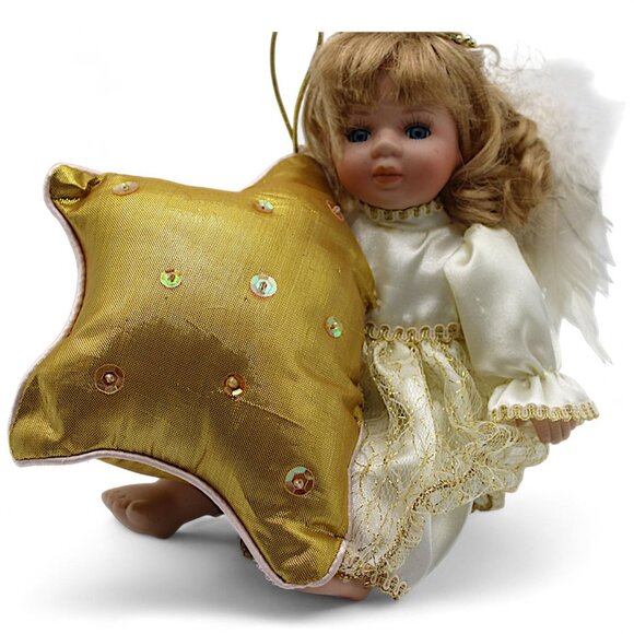 Geppeddo "Mindy Mini Angel" Porcelain Doll With Golden Star - Picture 6 of 7